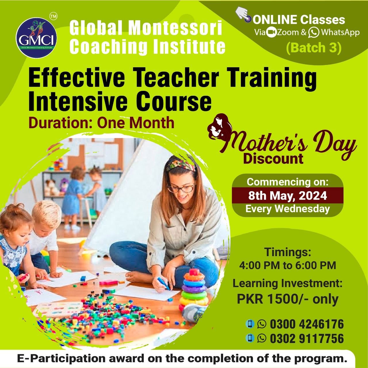 GLOBAL M0NTESSORI COACHING INSTITUTE #RG-0014